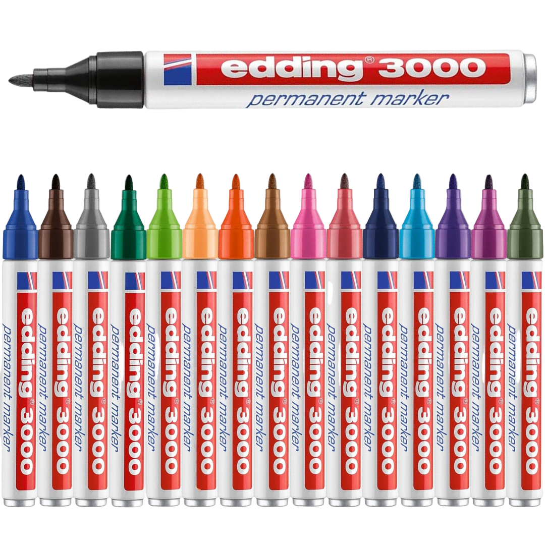 Edding 3000 Permanentmarker, universell, für viele Oberflächen, wasserfest