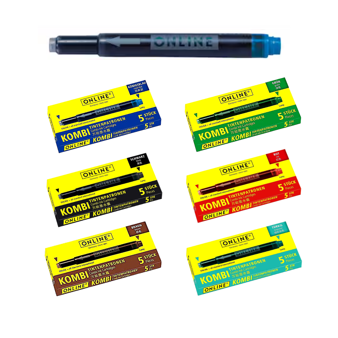 Online Kombi-Tintenpatronen 5 Patronen Universal passend für viele Füller Modelle
