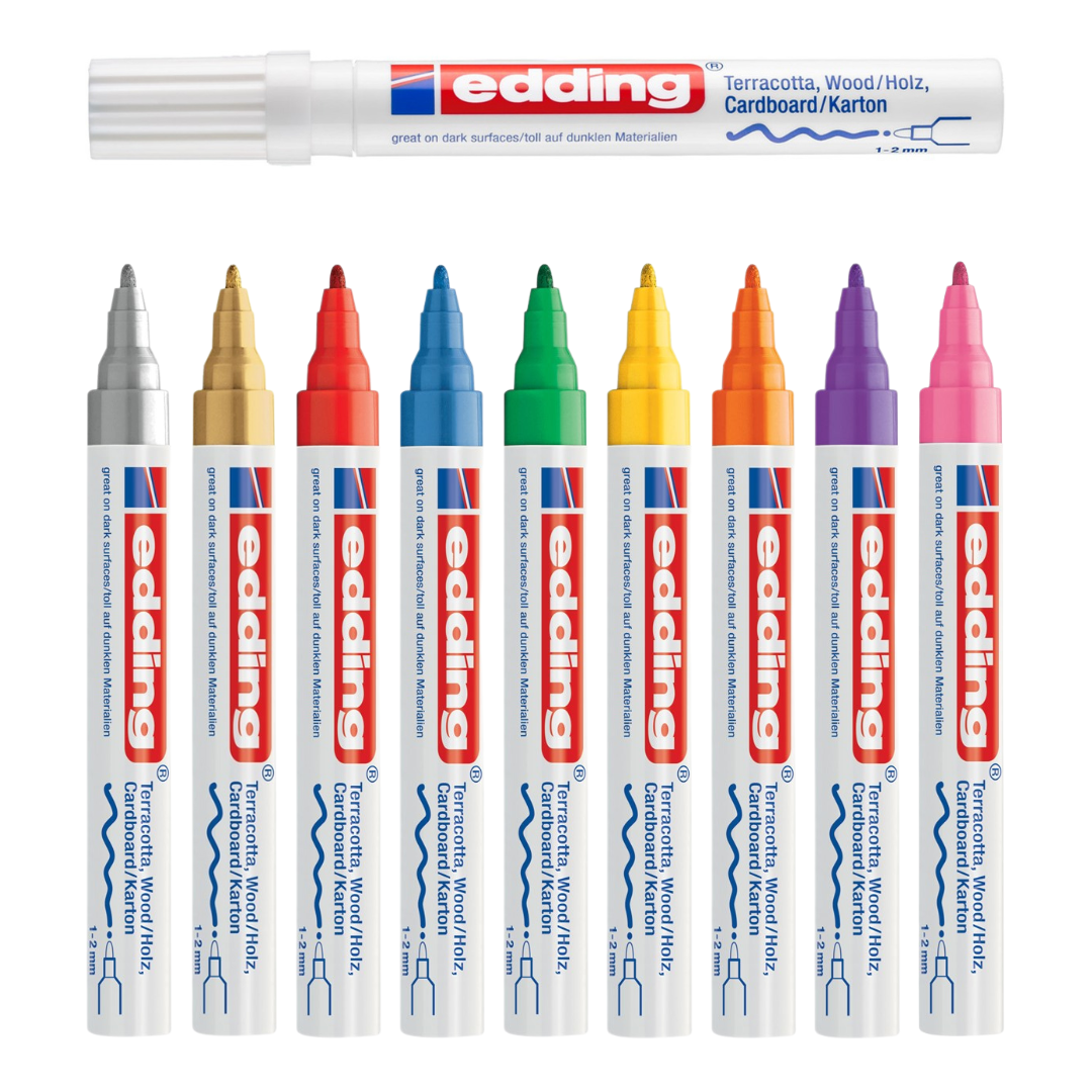 Edding 4040 Dekomarker, Rundspitze 1–2mm, kreative Gestaltung, Dekoration