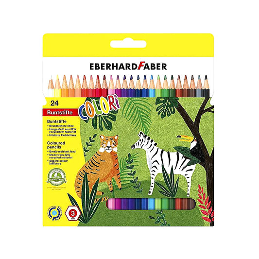 Eberhard Faber 514824 Colori Buntstifte 24 Farben, hexagonal, Kartonetui