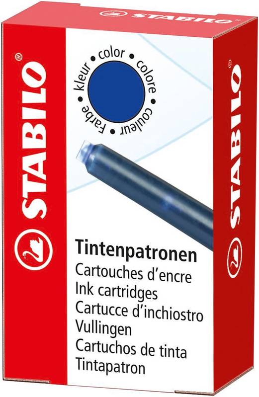 STABILO Tintenpatronen Refill 6er Set blau Nachfüllpatronen