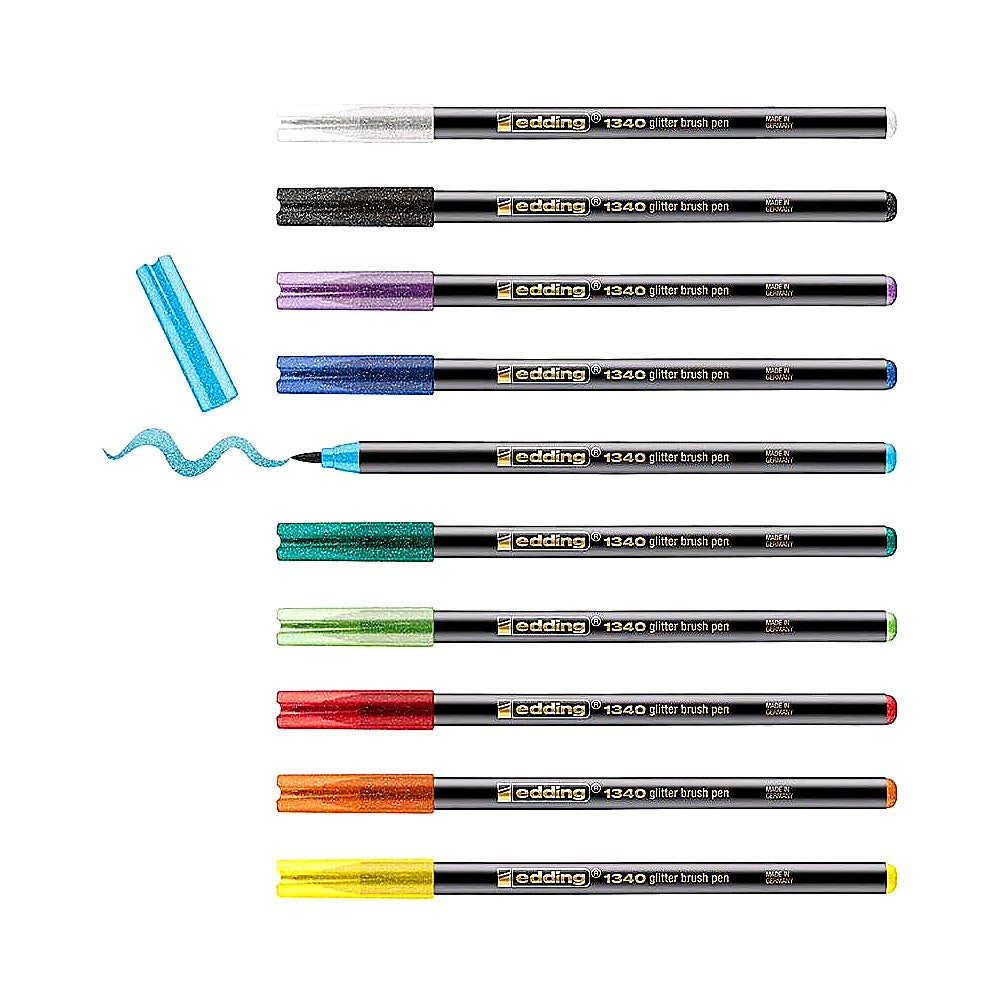 Edding Set 1340 Glitzerstifte 10er, mehrfarbig, Glitzereffekt, Handlettering