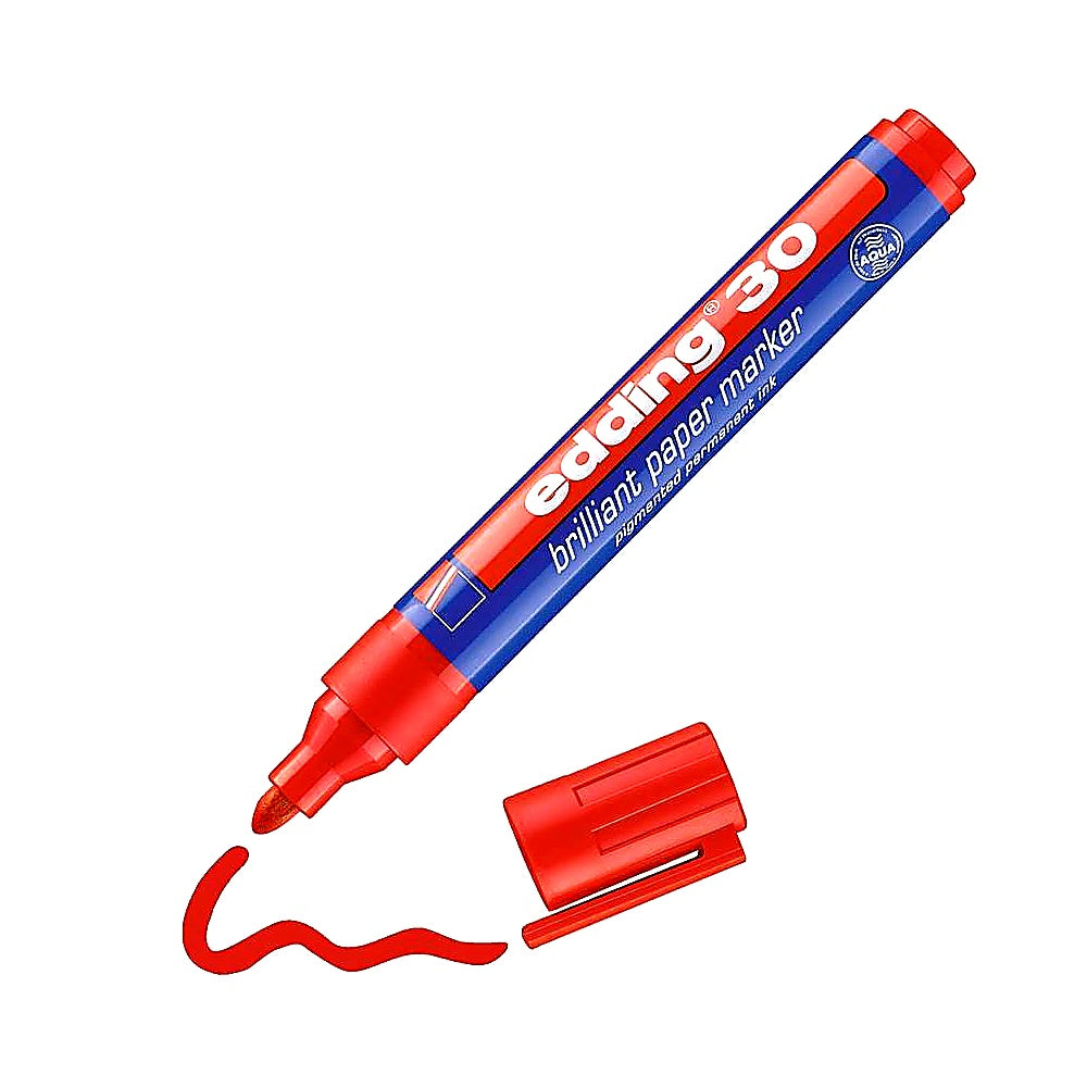 Edding 30 Brillant-Papiermarker, wasserfest, Rundspitze 1,5–3mm, Papiermarker