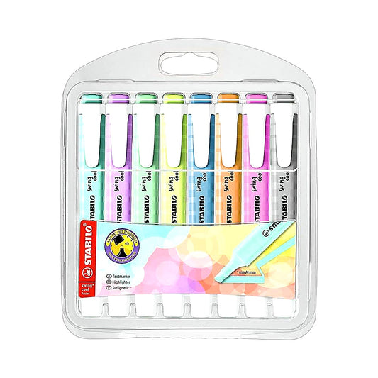 STABILO swing cool Pastel 8er Set verschiedene Farben Textmarker