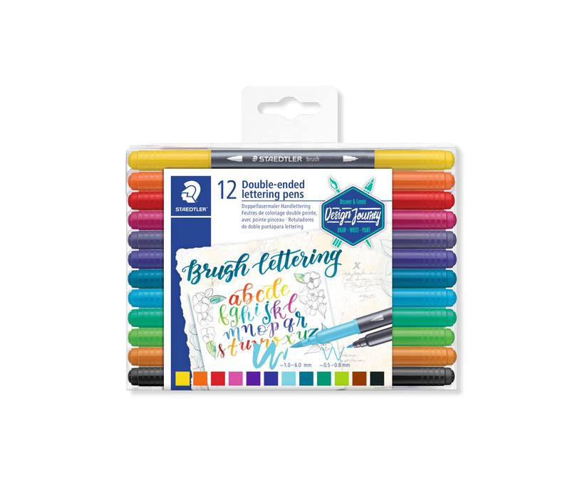 Staedtler Doppelfasermaler Handlettering 12er Klarfaltetui Lettering Set