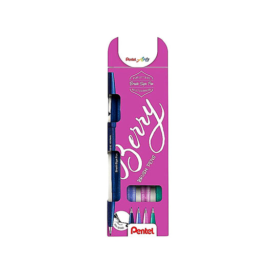 Pentel Brush Sign Pen Set 4er Pinselstift für Handlettering Basteln Schule