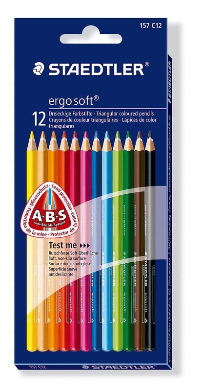 Staedtler Ergosoft Buntstifte 12er ABS System brillante Farben