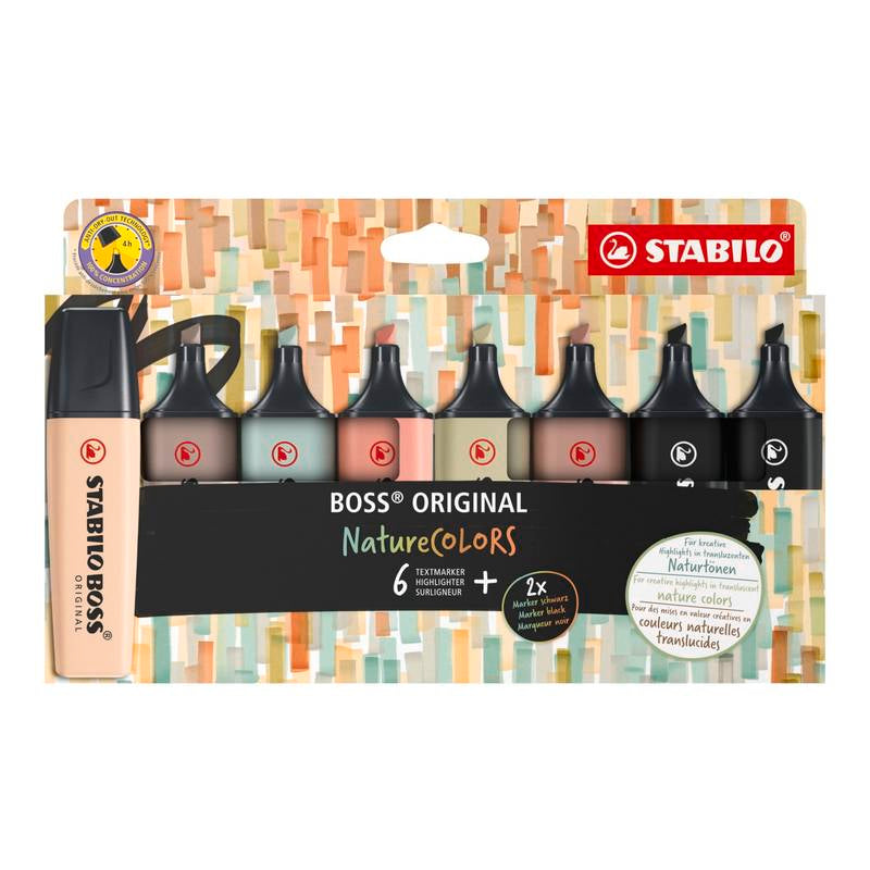 STABILO BOSS ORIGINAL NatureCOLORS 8er Set natürliche Farben Textmarker
