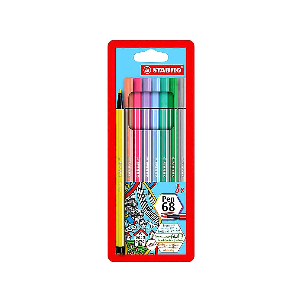 STABILO Filzstift Pen 68 8er Set verschiedene Farben