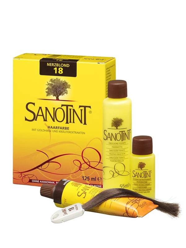 Sanotint Haarfarbe permanente Haarcoloration schonende Formel