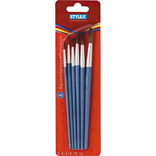 Stylex Aquarellpinsel Größe 2 4 6 8 10 12 6 Stück Set Malpinsel