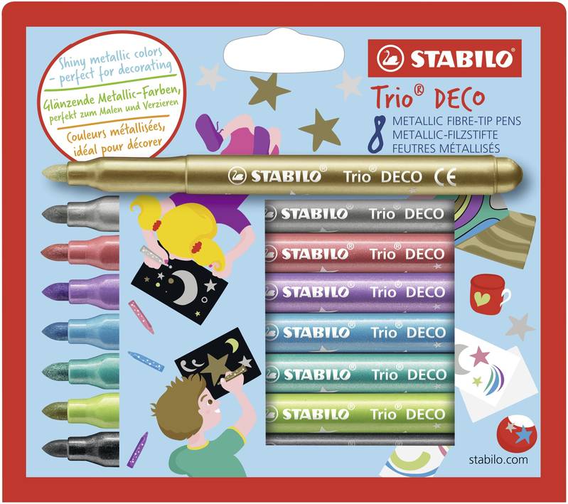 STABILO Filzstift Trio DECO 8er Set verschiedene Farben