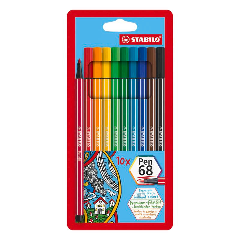 STABILO Filzstift Pen 68 10er Set verschiedene Farben