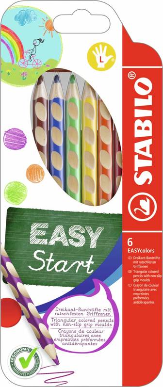STABILO Buntstift Linkshänder EASYcolors 6er Set 6 verschiedene Farben