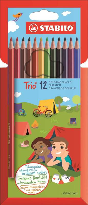 STABILO Buntstift Trio 12er Set verschiedene Farben