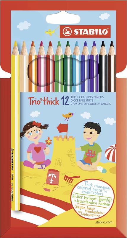 STABILO Buntstift Trio dick Set Jumbo Farbstifte
