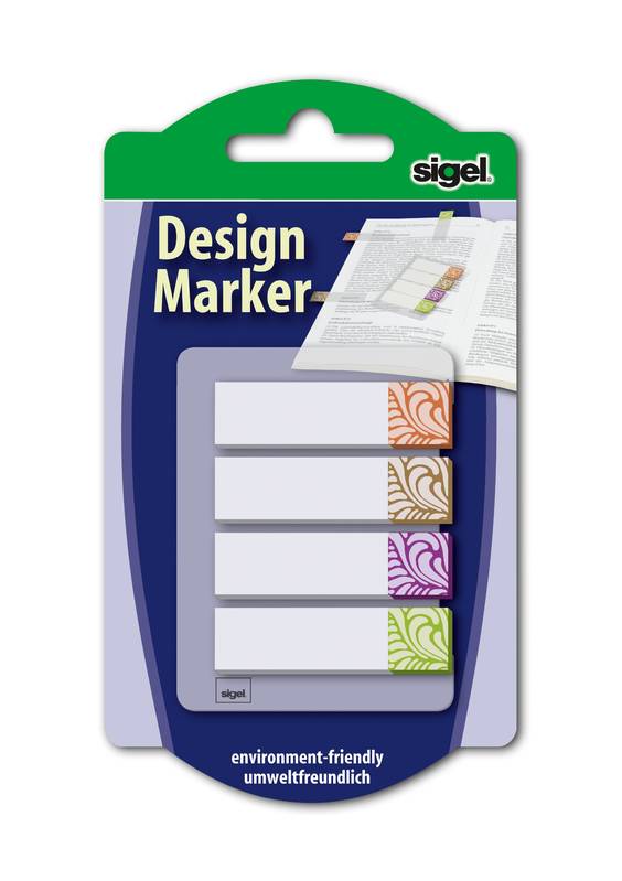 SIGEL HN506 Haftmarker Design Terra 4 Farben 80 Streifen 12x45mm