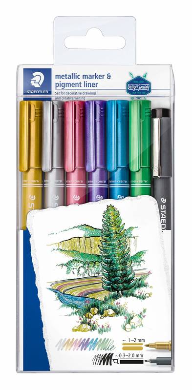 Staedtler Metallic Marker Set 6 plus 1 Marker Metallic Farben