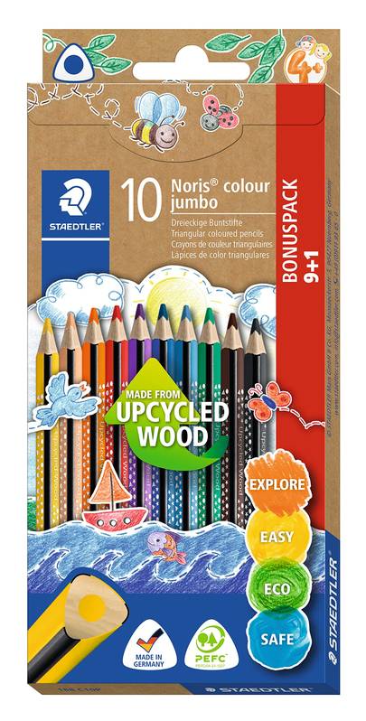 Staedtler Noris Colour Jumbo Buntstifte 10er Kartonetui bunte Farbstifte